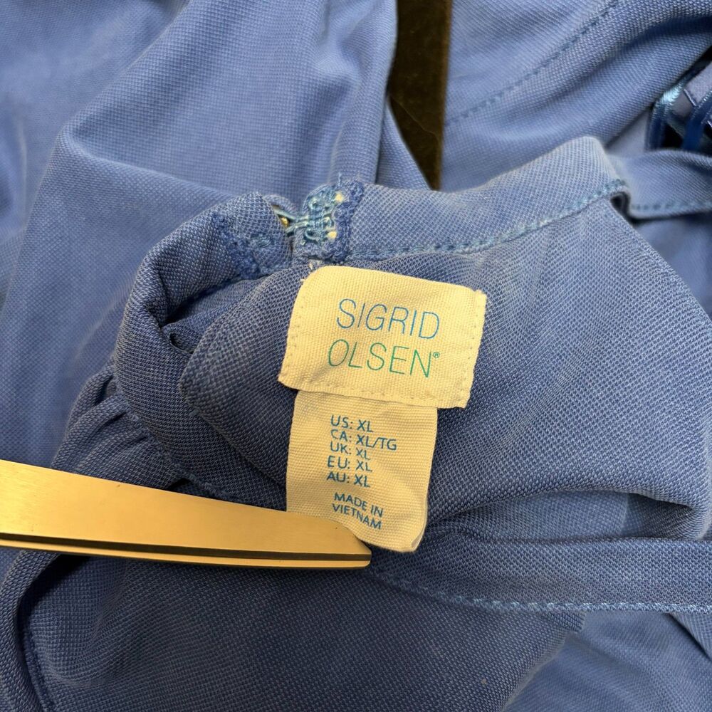 SIGRID OLSEN Royal Blue Halter Swing Mini Dress Internal Bra sz. XL - Picture 4 of 12